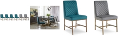 Furniture Cambridge Dining Chair 6-Pc. Set (Teal & Grey Side Chairs)